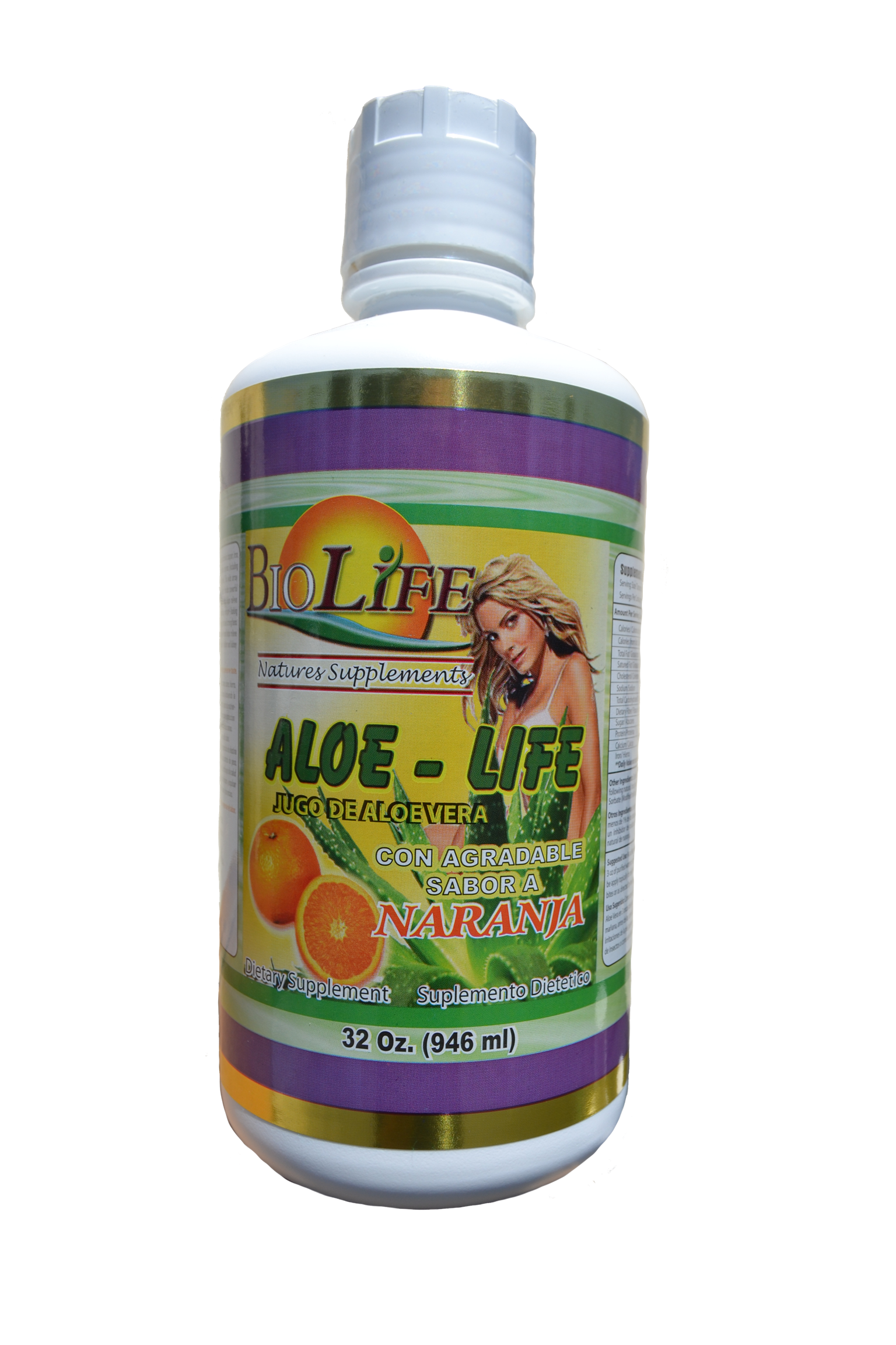 BioLife Aloe-Life jugo de aloe vera sabor naranja 32oz