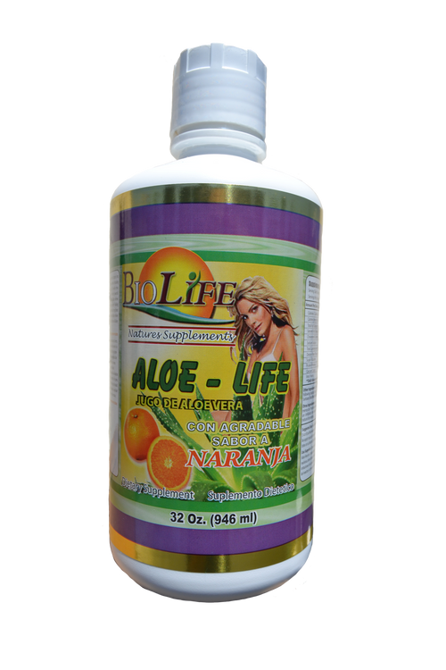 BioLife Aloe-Life jugo de aloe vera sabor naranja 32oz