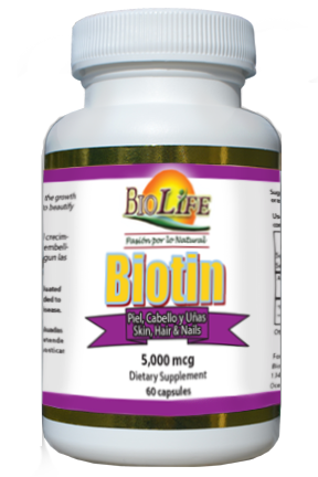 Biotin 5000 mcg BioLife – Piel, Cabello y Uñas 60 Cápsulas